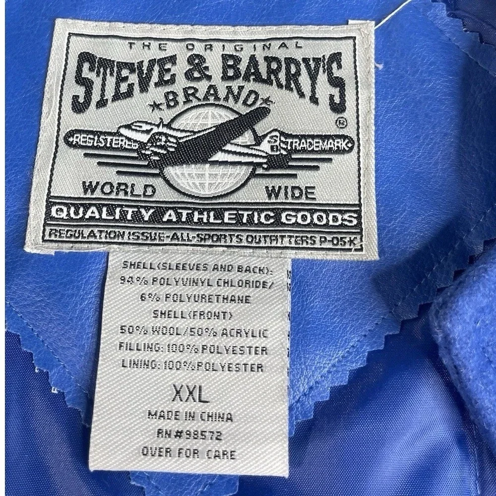 Steve & Barry's UCLA Varsity Jacket Mens XXL Blue Bruins Faux Leather Wool Blend